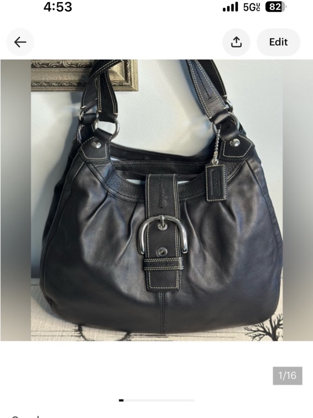 Coach Soho Lynn Hobo Shoulder Bag in Black